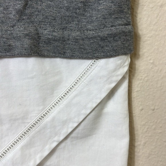 Theory Saydi Classic Tee Shirt Dress Gray And White Cotton Size Small - Picture 9 of 9